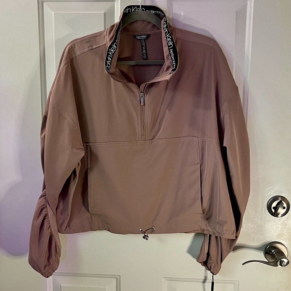 Nwt Calvin Klein Performance 1/2 Zip Pullover Jacket Mauve Sz M